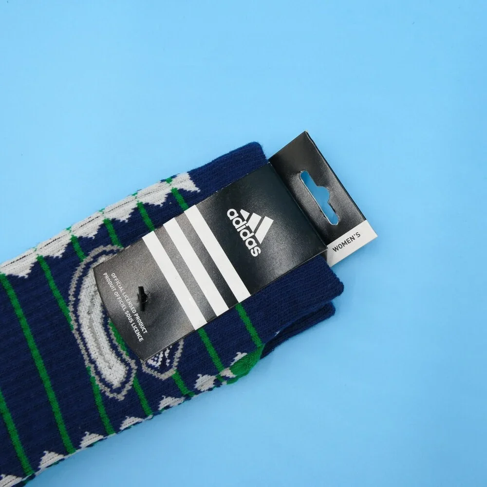 Vancouver Canucks Crew Socks Womens One Size Adidas Blue Hockey NHL Mid‎ Y2K New